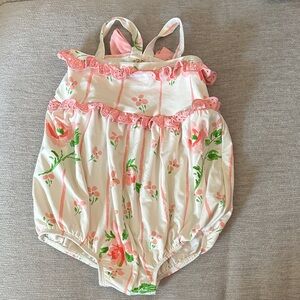 The Beaufort Bonnet Company Pink Floral Kids Swim One Piece